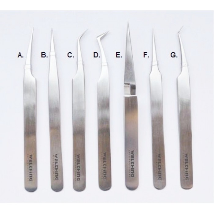 Eyelash Extension Tweezers in Satin Finish